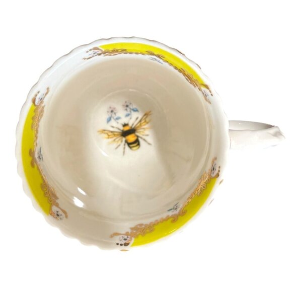 Anthropologie Nature Table Teacup By Lou Rota With Bee Floral Design - Picture 4 of 6